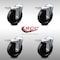 Service Caster 5 Inch SS Soft Rubber Swivel Bolt Hole Caster Set with Total Lock Brake SCC SCC-SSBHTTL20S514-SRS-4 - alternate 5